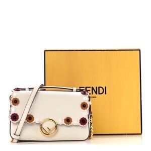 Vitello Dolce Nappa Flowerland Studded F is Fendi FF double baguette